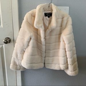 Kristen Blake Faux Fur White Coat